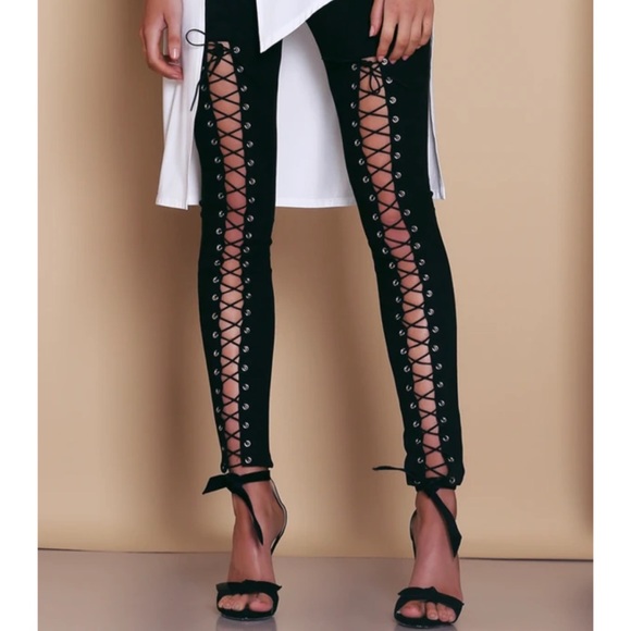 premonition Pants - NWOT! PREMONITION | “Rebound” Suede Lace Up Pants